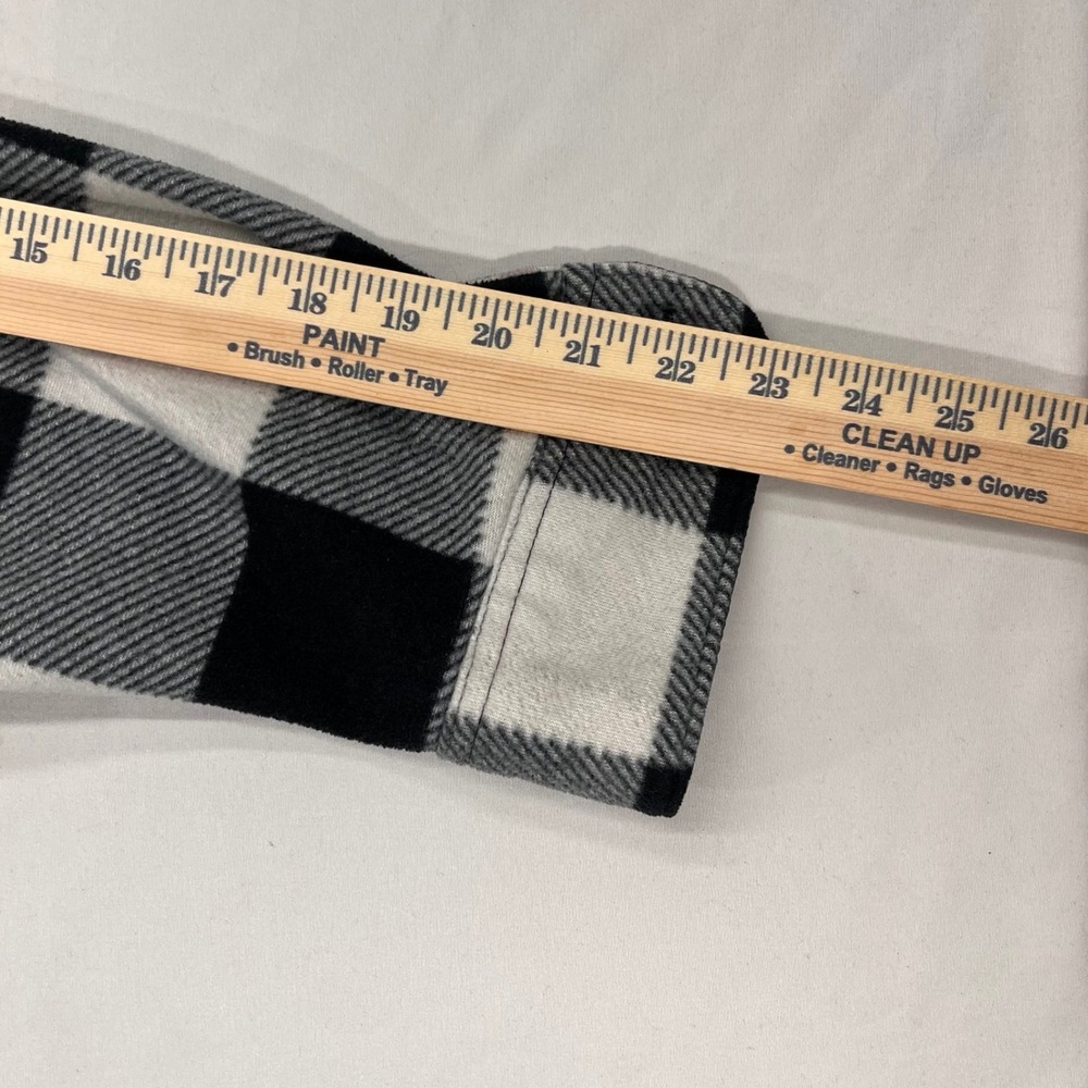 Wrangler‎ Authentics Mens Fleece Buffalo Plaid Shirt Jacket Black White Size M - Picture 6 of 7